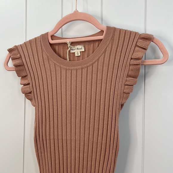 168. Midi Dress Sweater Ribbed Bodycon Sleeveless Side Slit Rose Pink NEW - Picture 8 of 12